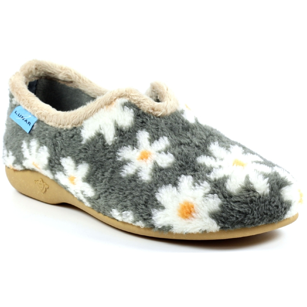 Lunar Daisy Grey Slippers