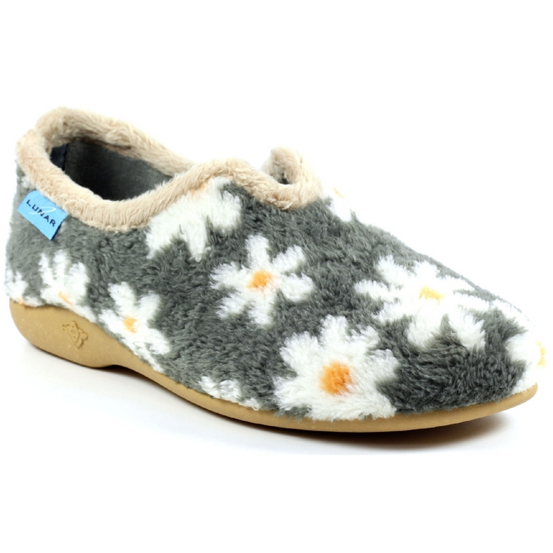 Lunar Daisy Grey Slippers