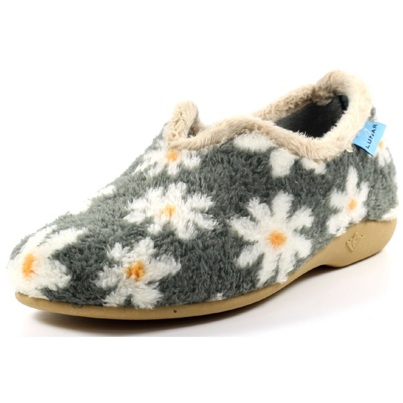 Lunar Daisy Grey Slippers
