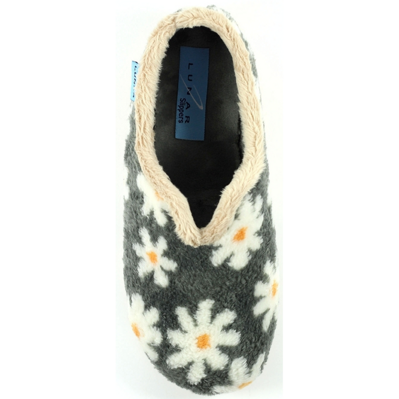 Lunar Daisy Grey Slippers