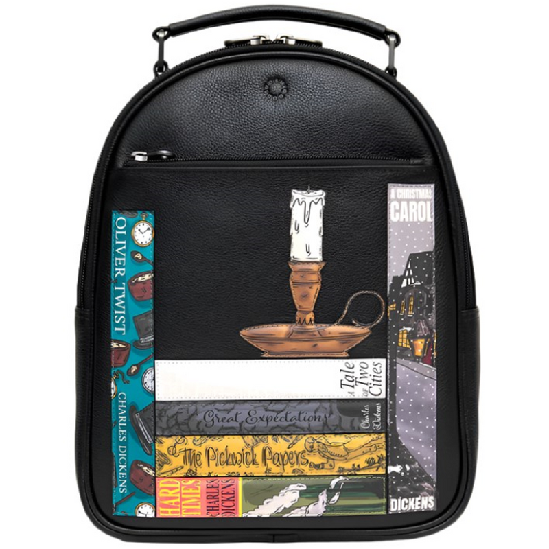 Yoshi Dickens Bookworm Black Leather Backpack