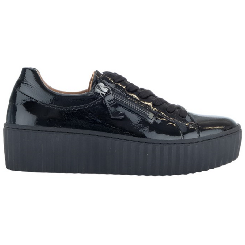 Gabor Dolly Black Patent Trainers