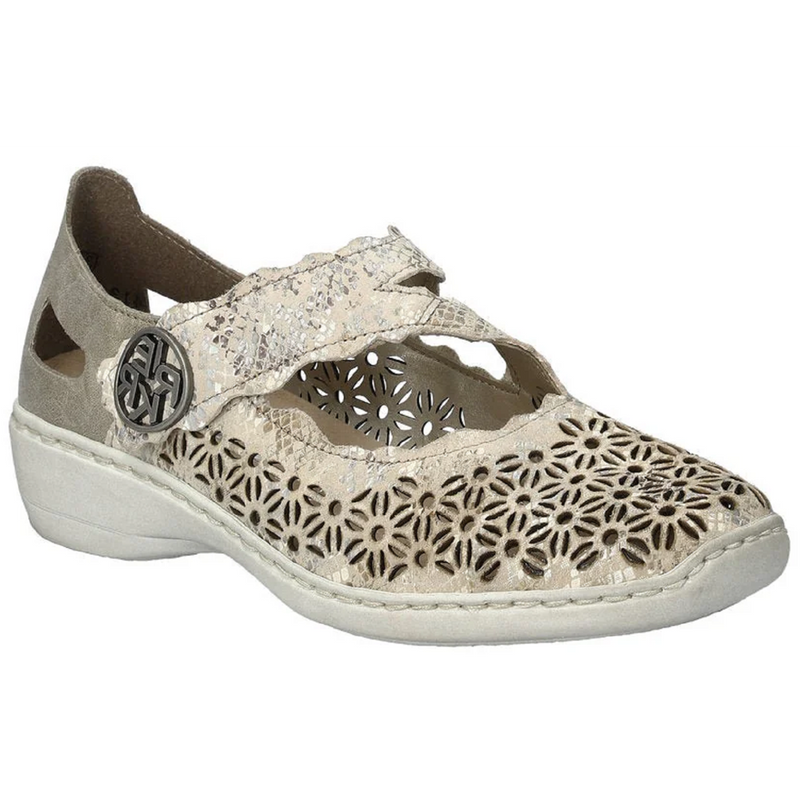 Rieker 413G4-14 (Dorset) Beige Metallic Perle Shoes