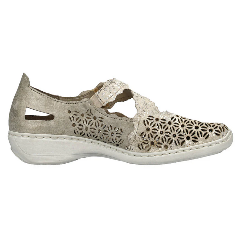 Rieker 413G4-14 (Dorset) Beige Metallic Perle Shoes