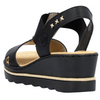 Rieker 67498-00 (Durham)  Black Light Gold Sandals