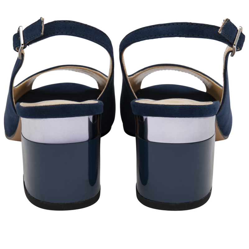 Lotus Evelyn Navy Microfibre Sandals