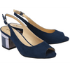 Lotus Evelyn Navy Microfibre Sandals