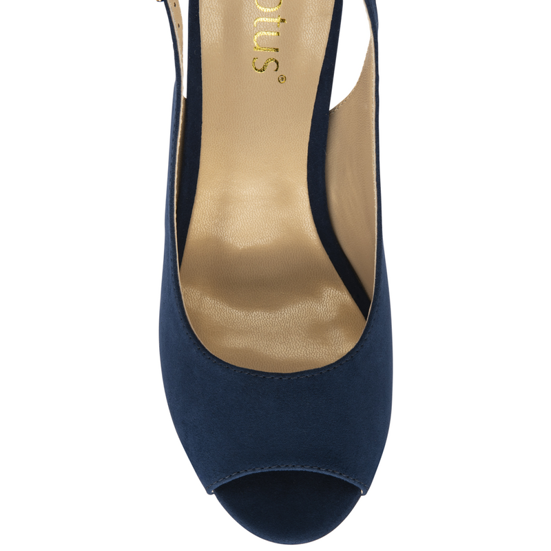 Lotus Evelyn Navy Microfibre Sandals