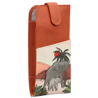 Yoshi Elephant Parade Rust Leather Glasses Case