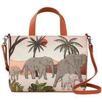 Yoshi Elephant Parade Rust Leather Grab Bag