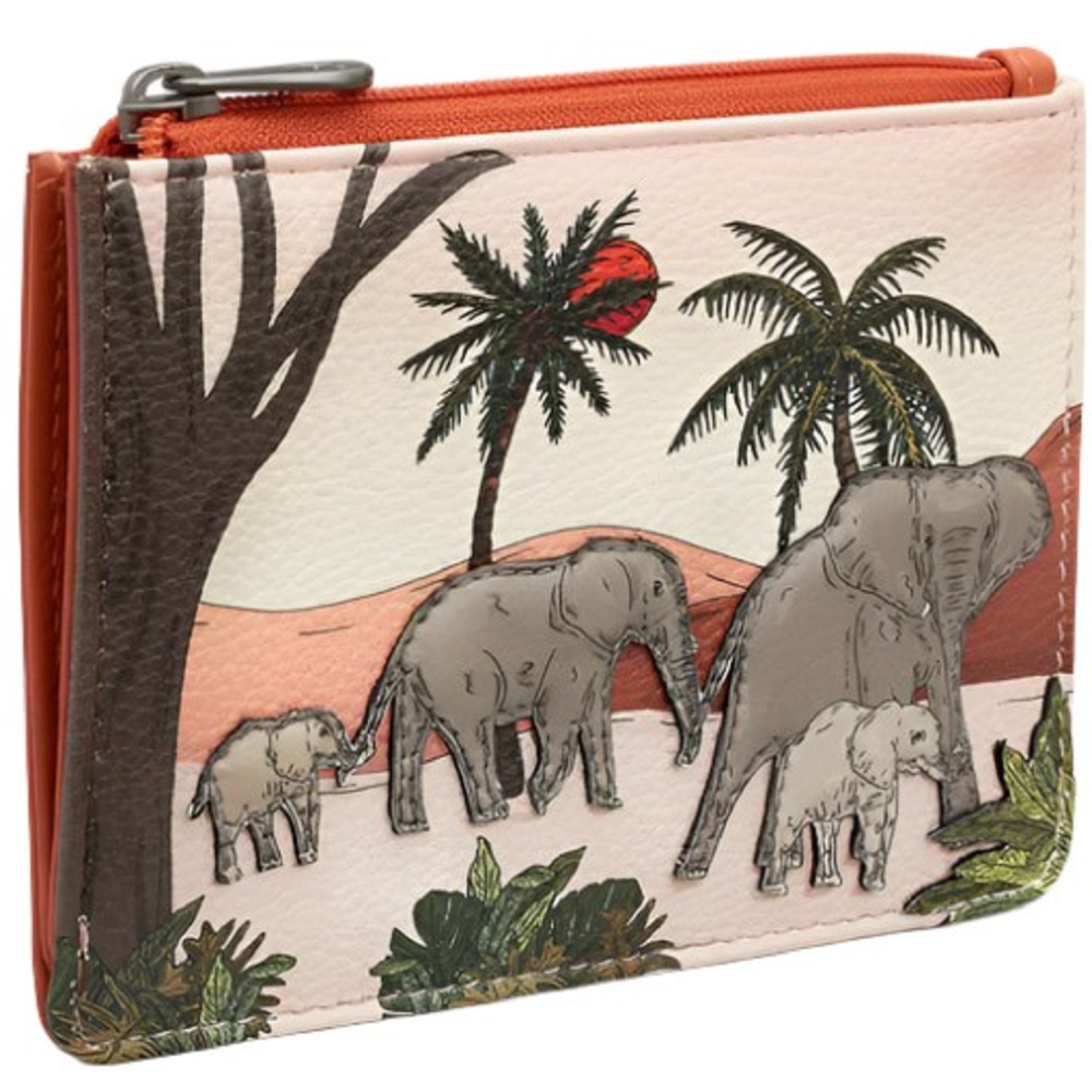 Yoshi Elephant Parade Zip Top Rust Leather Purse