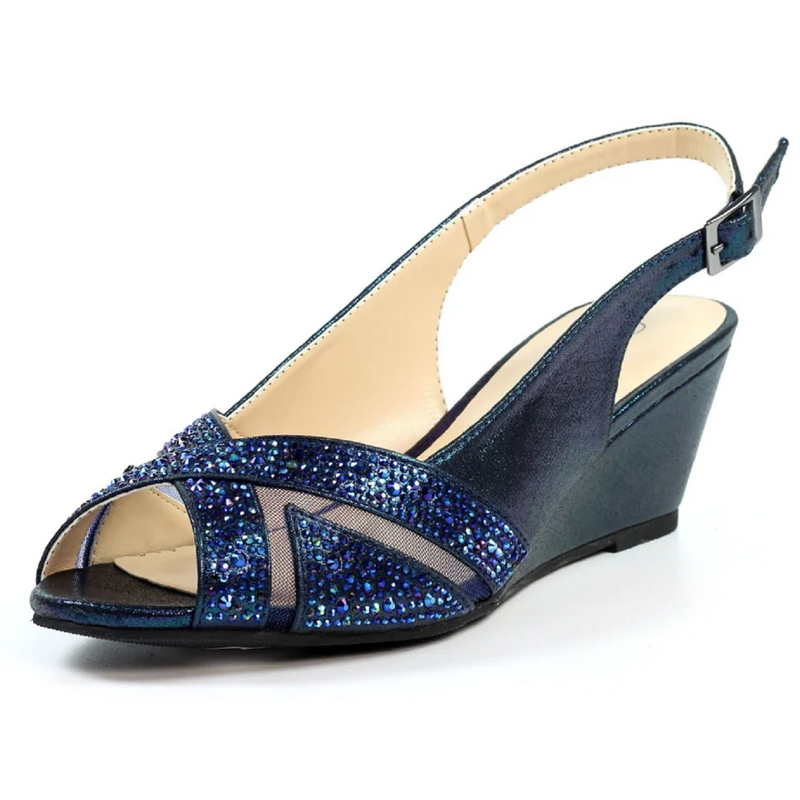 Lunar Emmerline Elegance Wedge Blue Sandals