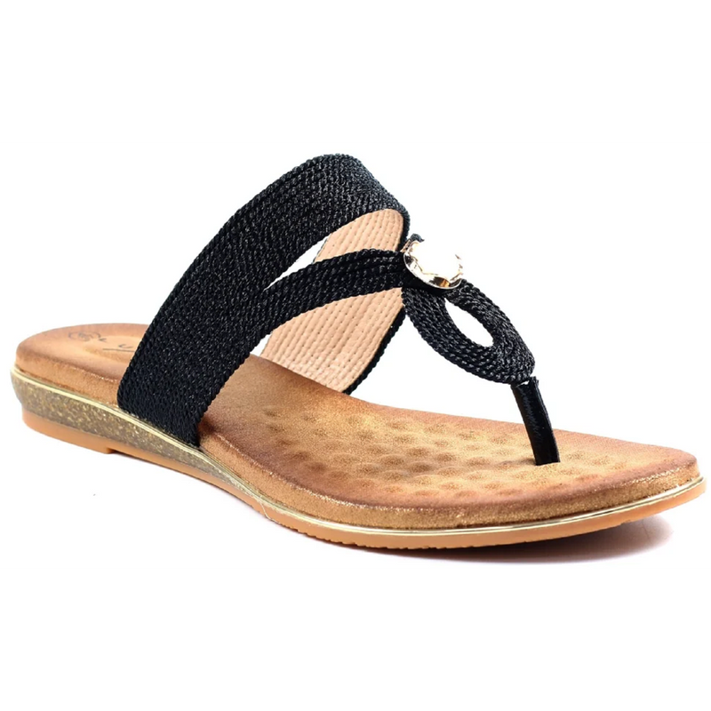 Lunar Ezra Black Sandals