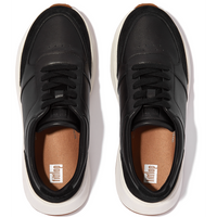 FitFlop F-Mode Leather/Suede Flatform Black Trainers