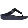 FitFlop Fino Beadie-Button Metallic Midnight Navy Toe-Post Sandals