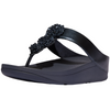 FitFlop Fino Beadie-Button Metallic Midnight Navy Toe-Post Sandals