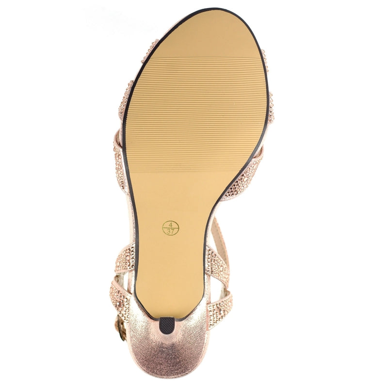 Lunar Francie Rose Gold Gemstone Sandal