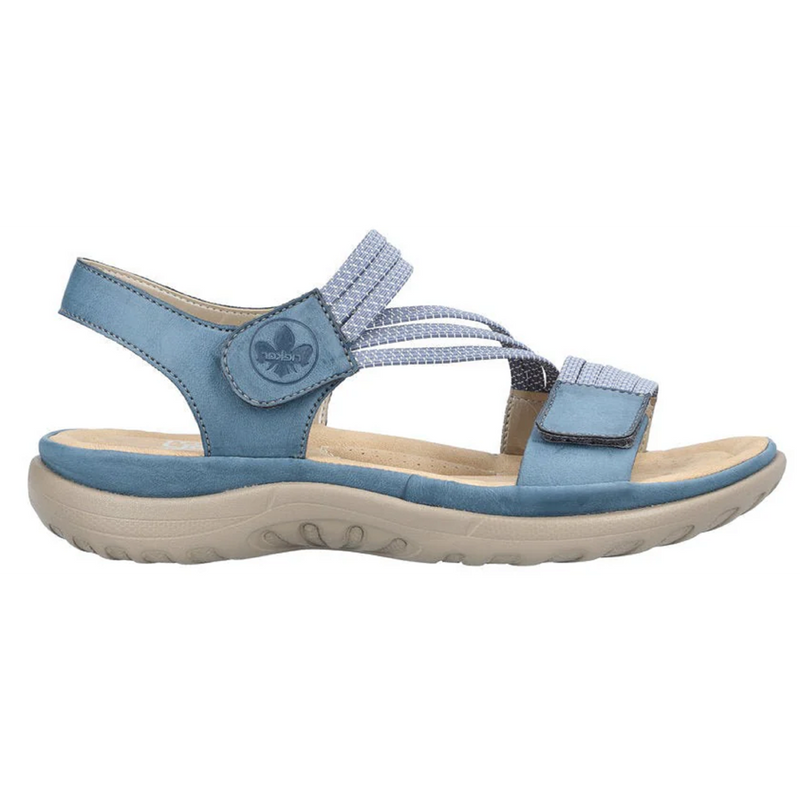 Rieker 64870-14 (Fife) Royal Jeans Weiss Sandals