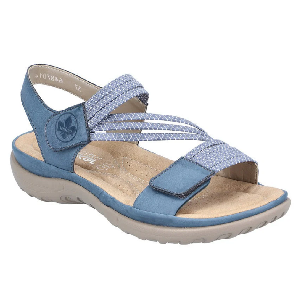 Rieker 64870-14 (Fife) Royal Jeans Weiss Sandals