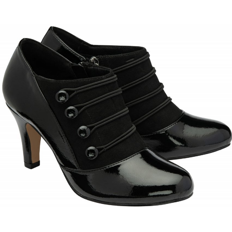 Lotus Gem Black Patent Shoe-Boots