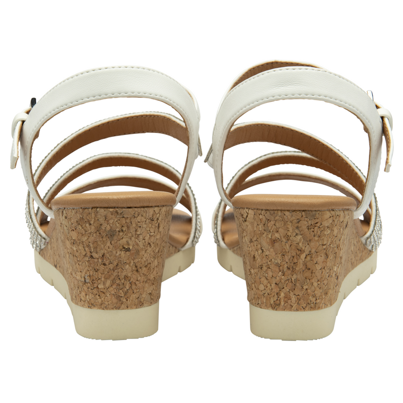 Lotus Goldie White Sandals