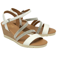 Lotus Goldie White Sandals