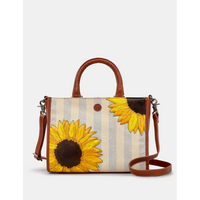 Yoshi Sunflower Bloom Brown Leather Grab Bag