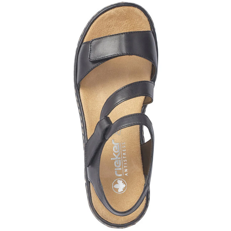 Rieker 659C7-00 (Gabi)  Black Sandals