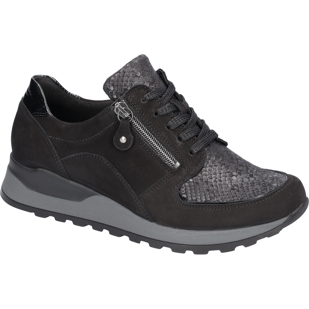 Waldlaufer Hiroko-Soft (Waltz) Black Nubuck Trainers