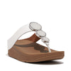 FitFlop Halo Bead-Circle Leather Urban White Toe-Post Sandals