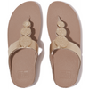 FitFlop Halo Bead-Circle Metallic Latte Beige Toe-Post Sandals