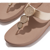 FitFlop Halo Bead-Circle Metallic Latte Beige Toe-Post Sandals