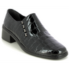 Gabor Hertha Black Patent Croc Leather Shoes