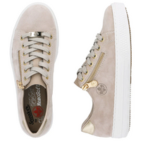 Rieker L59L1-60 (Halkadika) Iceberg Light Gold Nude Trainers