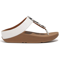 FitFlop Halo Bead-Circle Leather Urban White Toe-Post Sandals