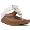 FitFlop Halo Bead-Circle Leather Urban White Toe-Post Sandals