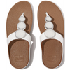 FitFlop Halo Bead-Circle Leather Urban White Toe-Post Sandals