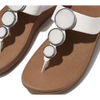 FitFlop Halo Bead-Circle Leather Urban White Toe-Post Sandals