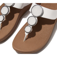 FitFlop Halo Bead-Circle Leather Urban White Toe-Post Sandals