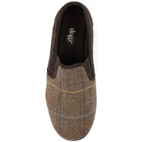 Lunar Lazy Dogz Harrison II Brown Tweed Slippers
