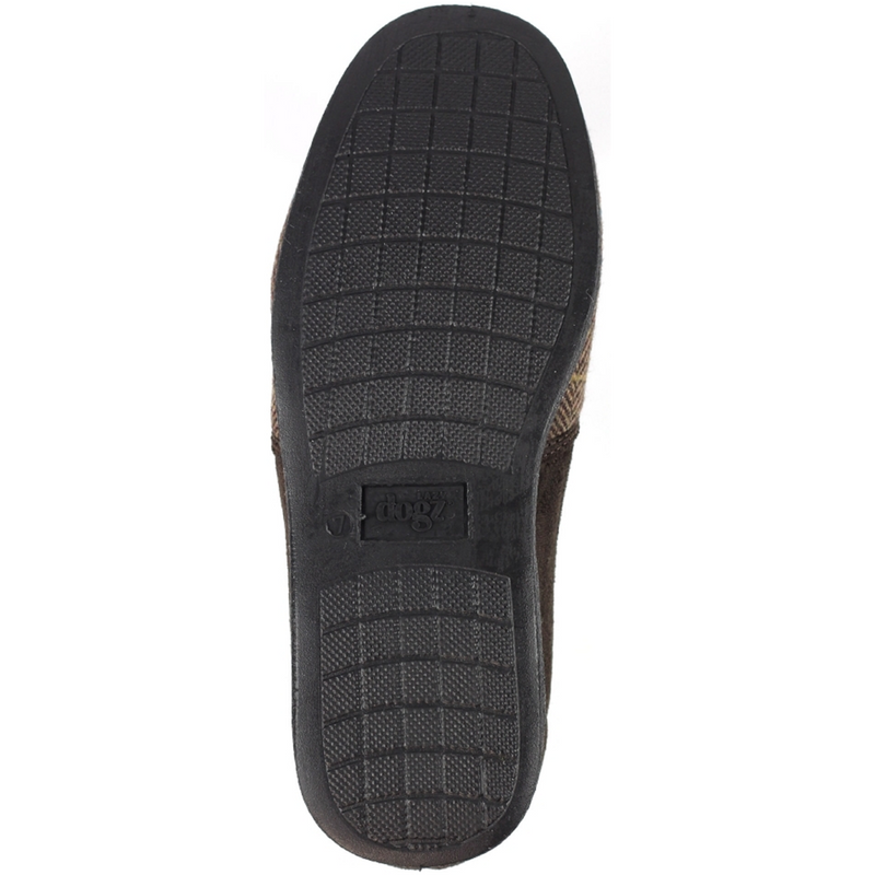 Lunar Lazy Dogz Harrison II Brown Tweed Slippers
