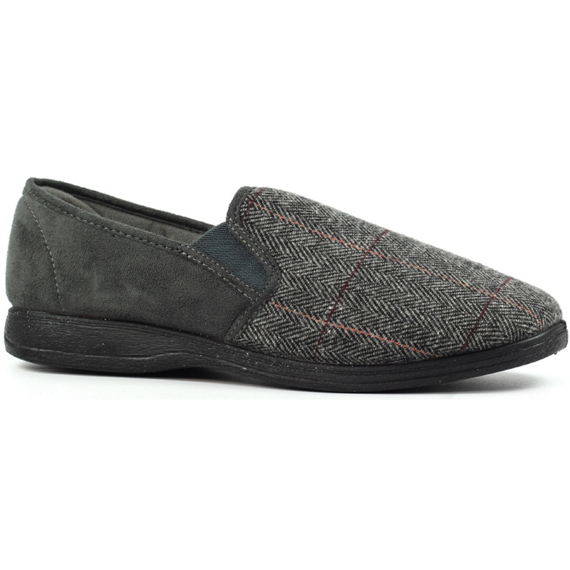Lunar Lazy Dogz Harrison II Grey Tweed Slippers
