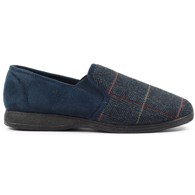 Lunar Lazy Dogz Harrison II Navy Tweed Slippers