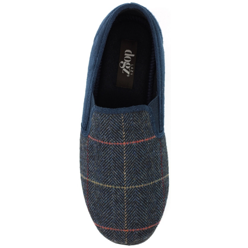 Lunar Lazy Dogz Harrison II Navy Tweed Slippers