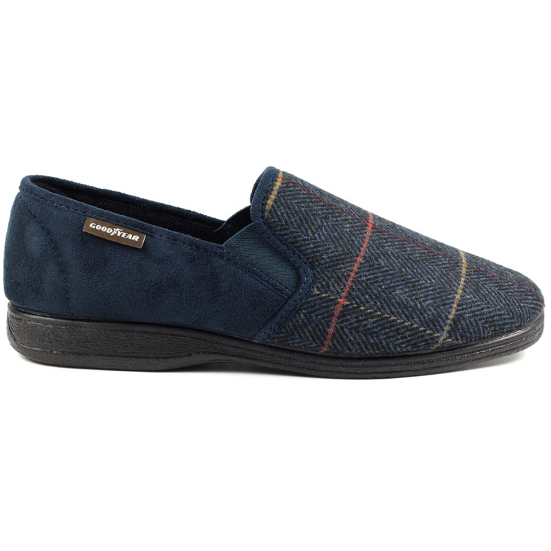 Lunar Goodyear Harrison Navy Tweed Slippers