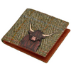 Yoshi Highland Cow Tweed Leather Wallet