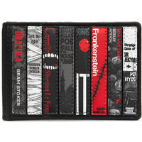 Yoshi Horror Bookworm Library Black Leather Travel Pass Holder