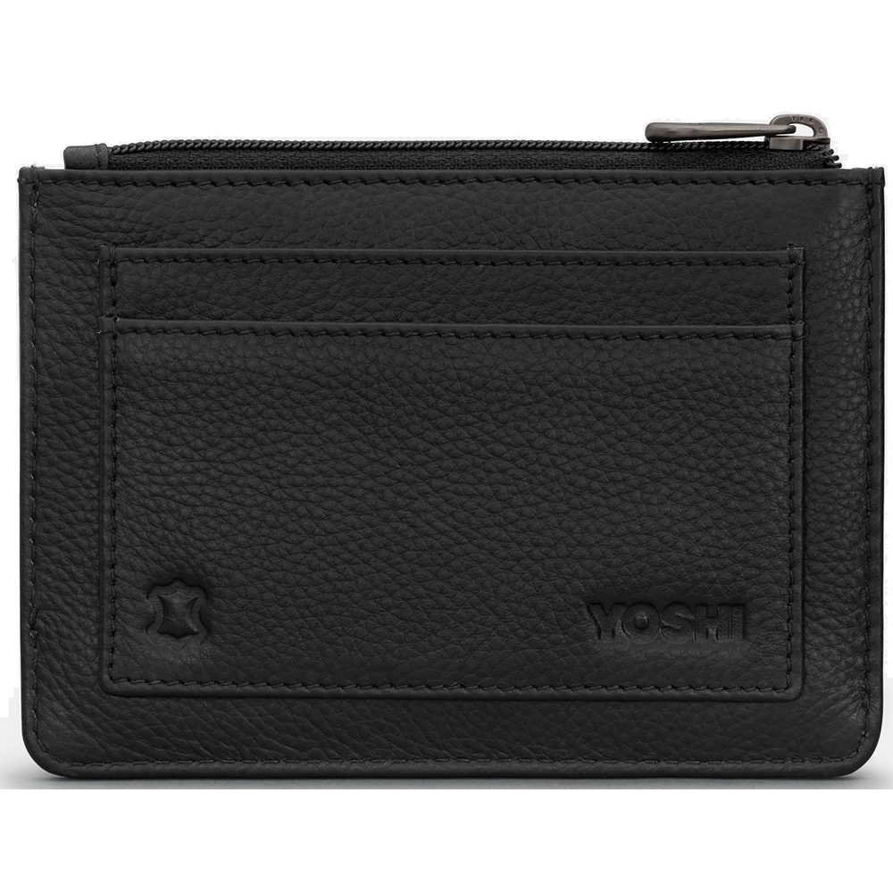 Yoshi Horror Bookworm Zip Top Black Leather Purse