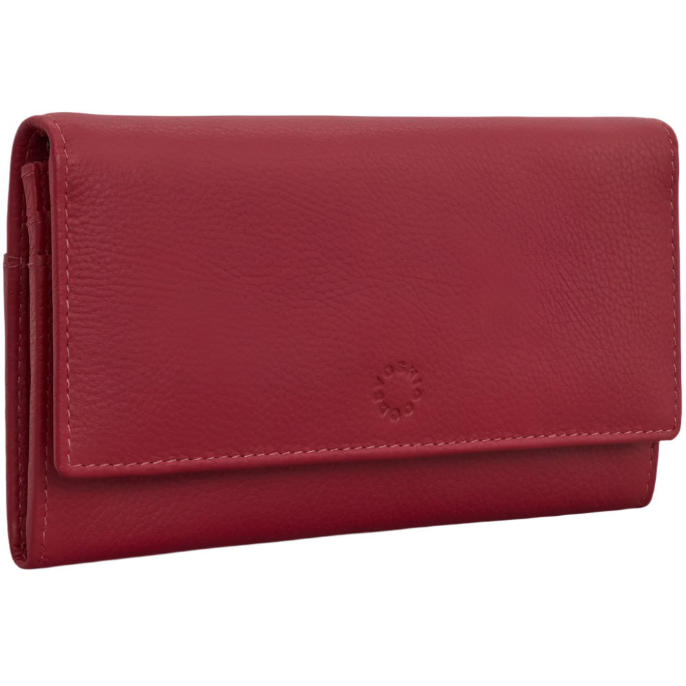 Yoshi Hudson Flap Over Cherry Red Leather Purse