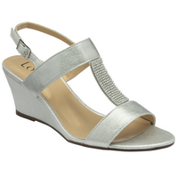 Lotus Ilaria Silver/Diamante Sandals